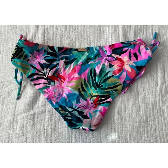 Raisins Juniors' Luna Tropical-Print Side-Tie Bikini Bottoms NEW NWT - Picture 7 of 8